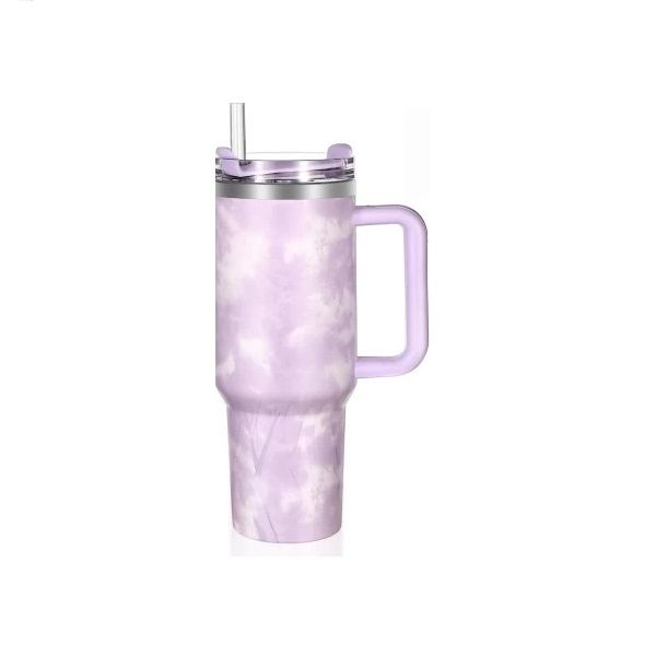 1200ml Marle Tumbler With Handle Straw And Lid, Plus Extra Straw And Brush