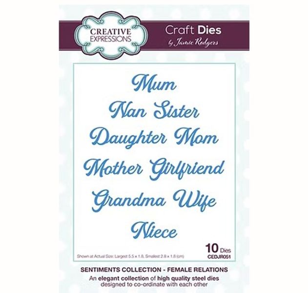 Creative Expressions Jamie Rodgers Sentiments Collection - Female Relations