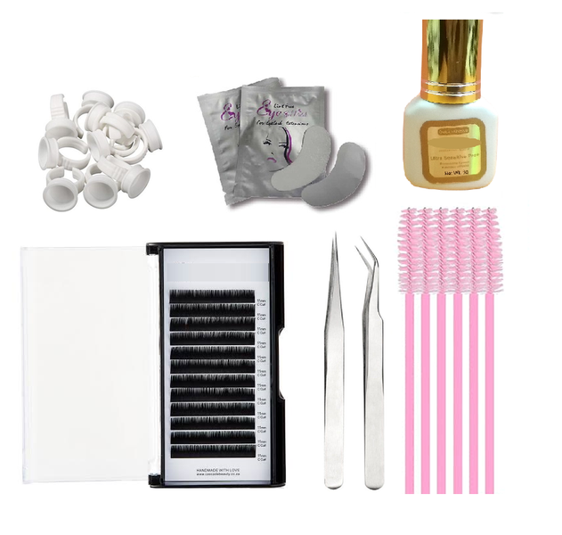 Professional Individual Eyelashes Starter Kit - 12mm C-Curve