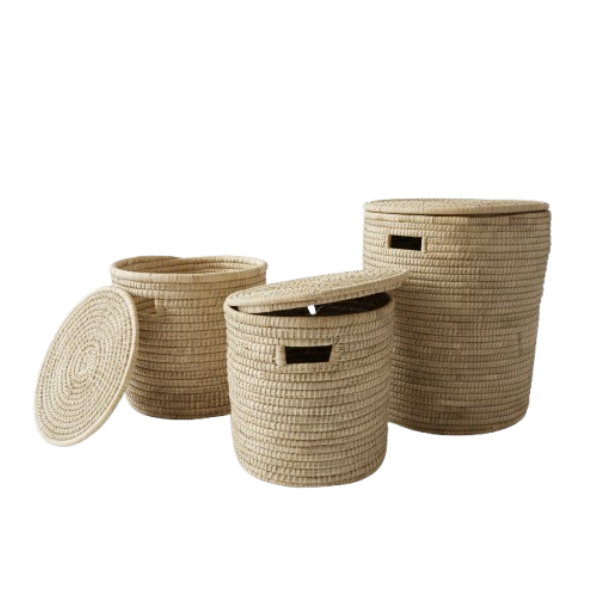Handmade Laundry Basket with Lid