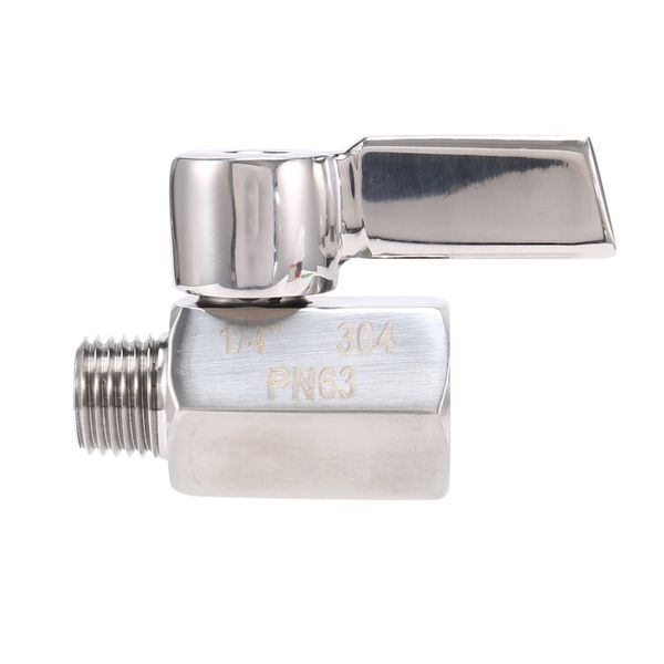 1/4inch Mini Ball Valve,Female NPT X Male Thread, Shut-Off Valve