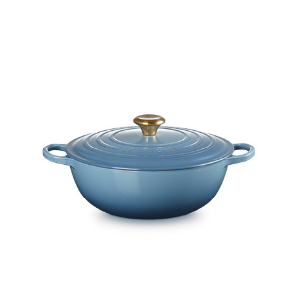 Le Creuset Signature Cast Iron Soup Pot 28cm Chambray Buy Online