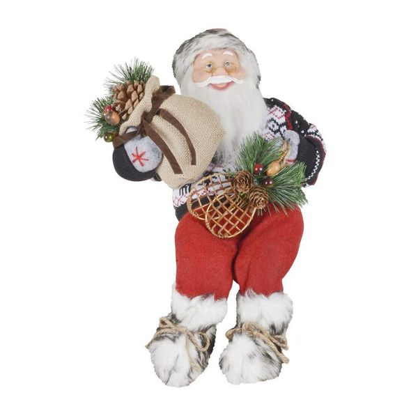 Novelty Sitting Santa Figure Christmas Decoration - Sack