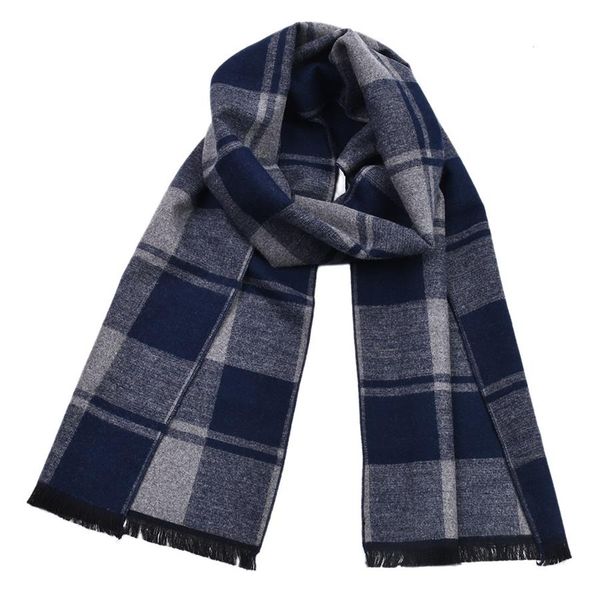 Autumn and winter men's fashion plaid imitation cashmere thick scarves