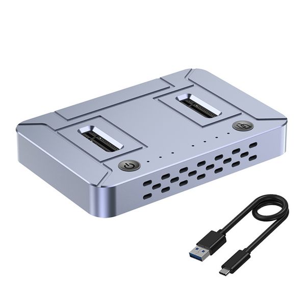M.2 SSD Cloner Docking Station NVMe SATA Dual-Bay Reader Adapter Enclosure