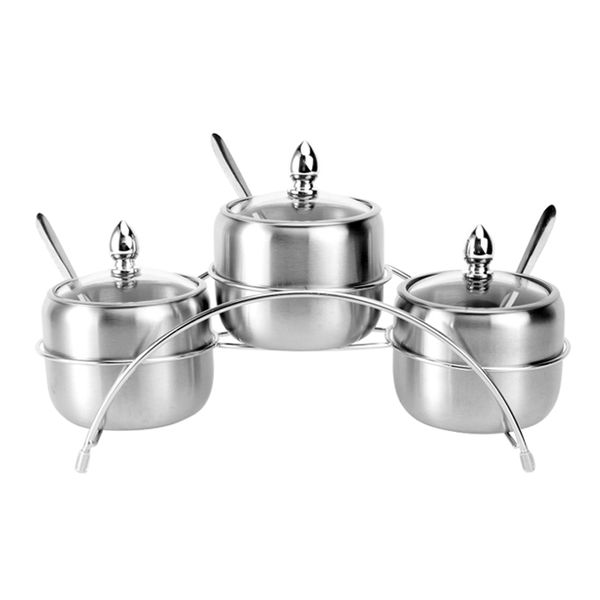 Blue Angel 3 Pieces High-Quality Stainless Steel Seasoning Container Set