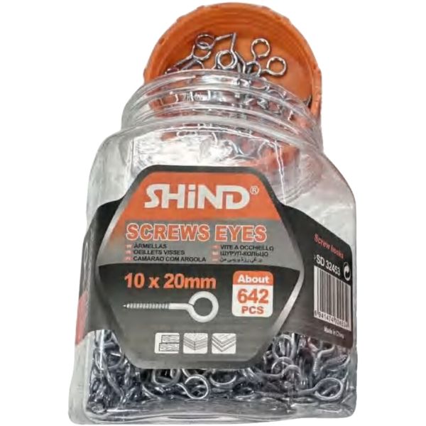 Shind 10 x 20mm Silver Screw Eyes - 642pcs, Versatile And Durable