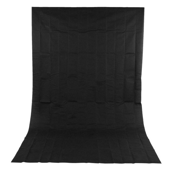 3x2.8m Black Double-Sided Cotton Backdrop