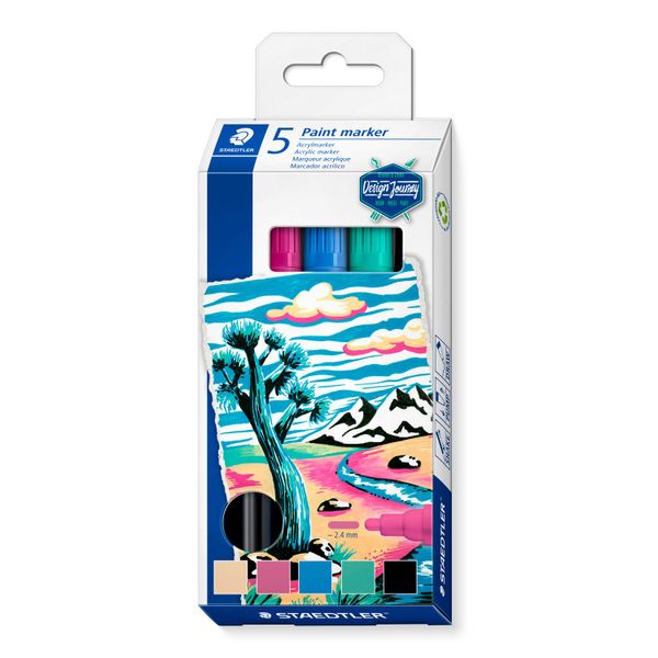 Staedtler Acrylic Lumocolor Paint Marker 5 Assorted Colours