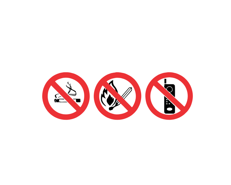 Safety Signs - Pack of 3 Vinyl Stickers - For Outdoors and Vehicles