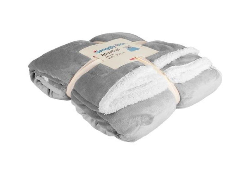 King Sherpa Blankets - Grey (Set of 2)