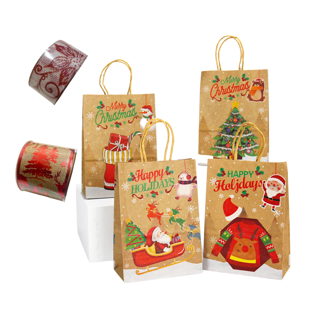 Christmas Ribbon and Gift bag Combo