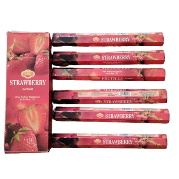 SAC Strawberry Incense Sticks (6 Packs of 20 Sticks Each)