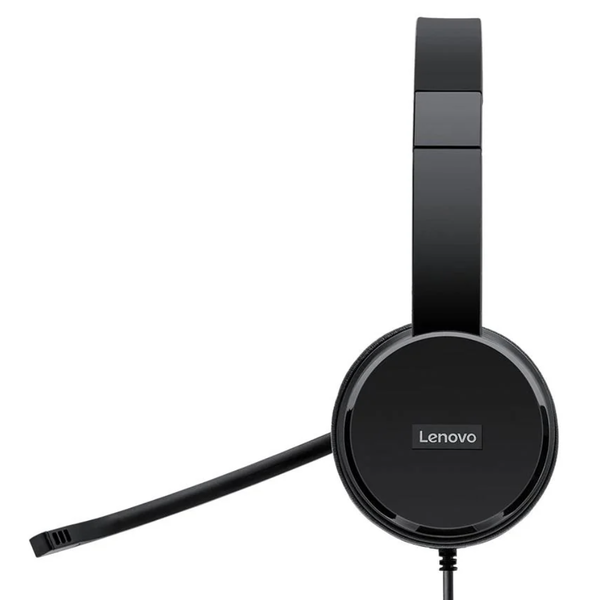 Lenovo 100 Stereo USB Headset with Mic - Wired Office Headphones with Mic