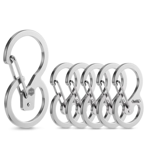 Stainless Steel EDC Carabiner Clip Set (1L+5S)