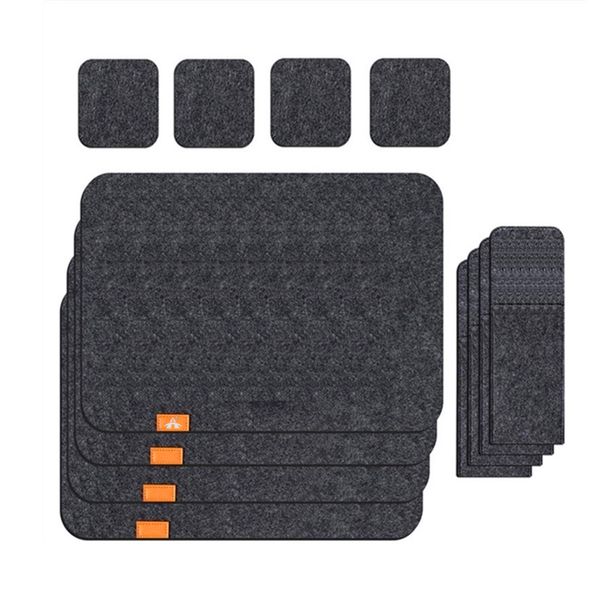 ALANES 4 Sets Washable Heat-Resistant Felt Placemats Coasters
