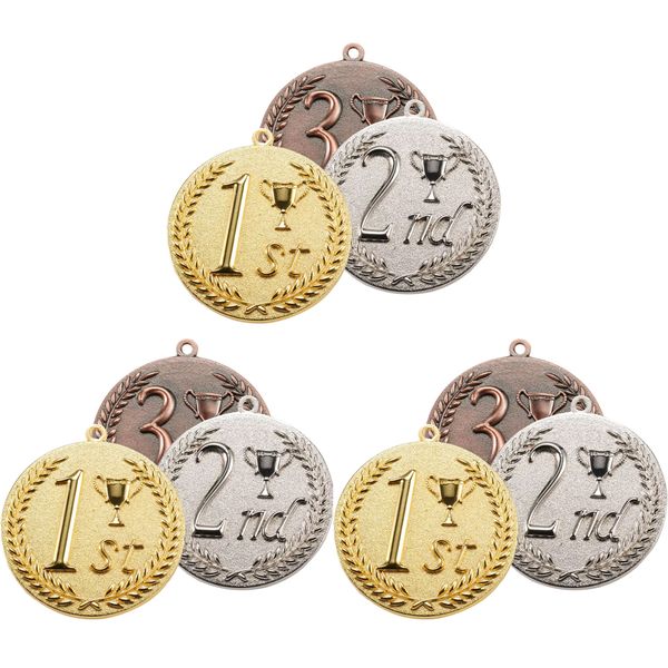 9pcs Sports Medals Set, Metal Awards for Competitions, Parties &amp;Recognition