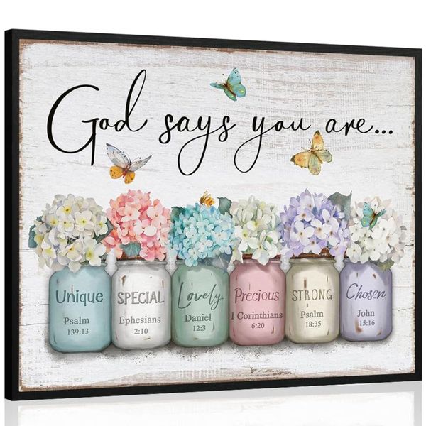Christian Inspirational Bible Verse Wall Art - God Says You Are Wall Art