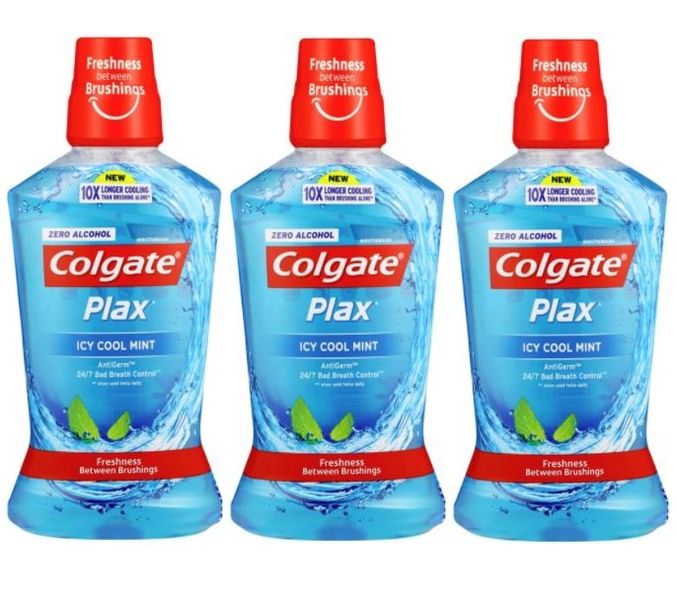 Colgate - Plax Icy Cool Mint Mouthwash - 500ml (Bulk Pack of 3)