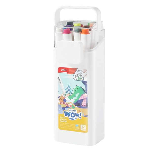 Deli Waterproof Acrylic Marker 12 Colors