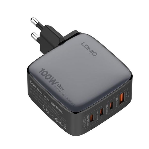 LDNIO 100W GaN Wall Charger-High Speed 4 PortUSB-C Fast Charger Home&amp;Travel