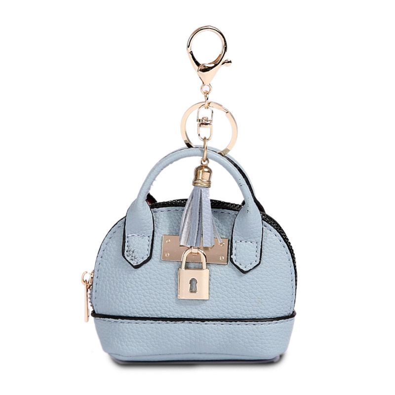 Mini Tote Bag Keychain for Women PU Leather Backpack Cosmetic Bag