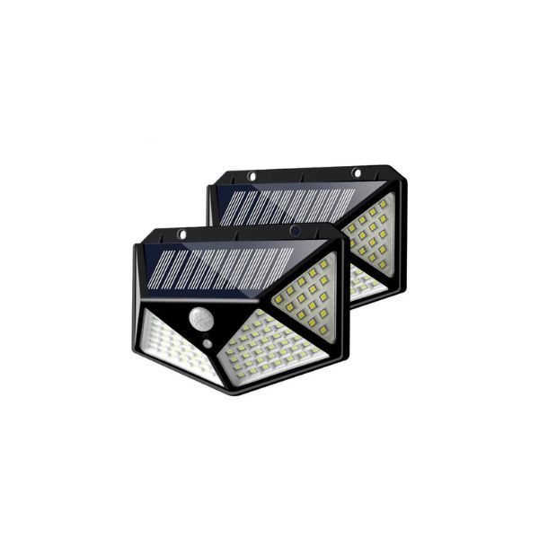 Solar Motion Sensor LED Wall Lights - 2 Pcs