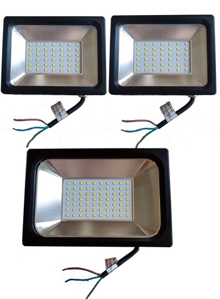 LED Flood Light.30W(2Pcs)+50W(1Pcs),6500K White light.IP65 Waterproof.