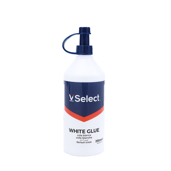 VSelect - White School Glue, 250ml Bottles, Washable &amp; Non-Toxic Liquid