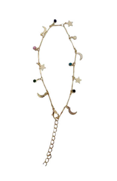 Anklet With Star Sun And Moon Charms