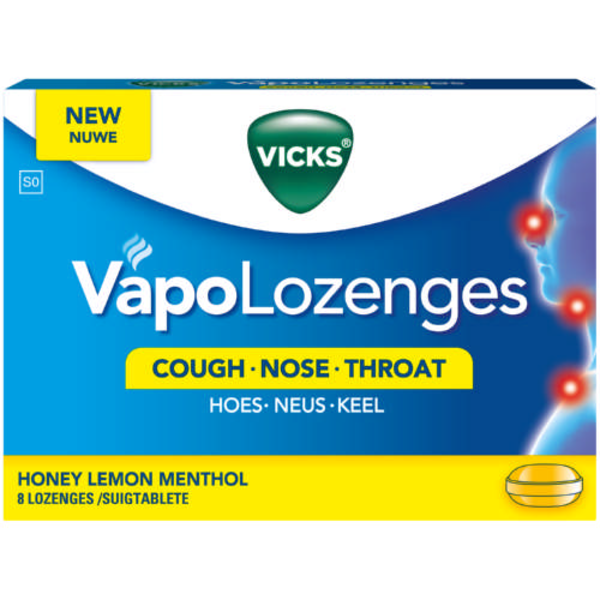 Vicks Vapolozenges Honey &amp; Lemon 8 Lozenges