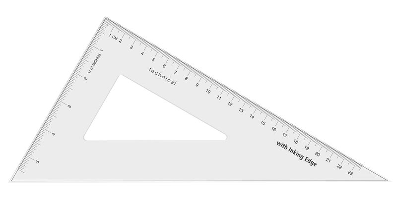 TechnoArt - Set Square - Technical - 60 Degree 25cm - Clear