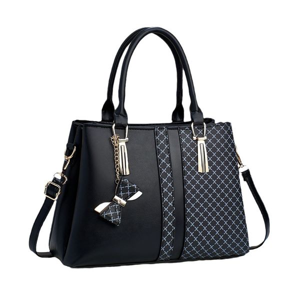 Women's Fashion High-End Plaid Pattern Large-Capacity PU Shoulder Bag