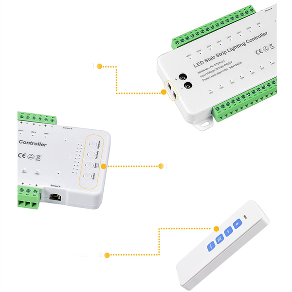 28 Steps Stair Lighting Controller with Pir Motion Sensor 28 Channels