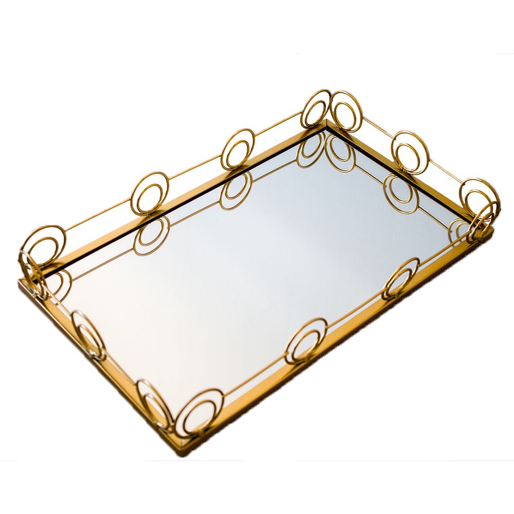 Gold Frame Rectangular 42 cm x 27 cm Glass Mirror Tray | Shop Today ...