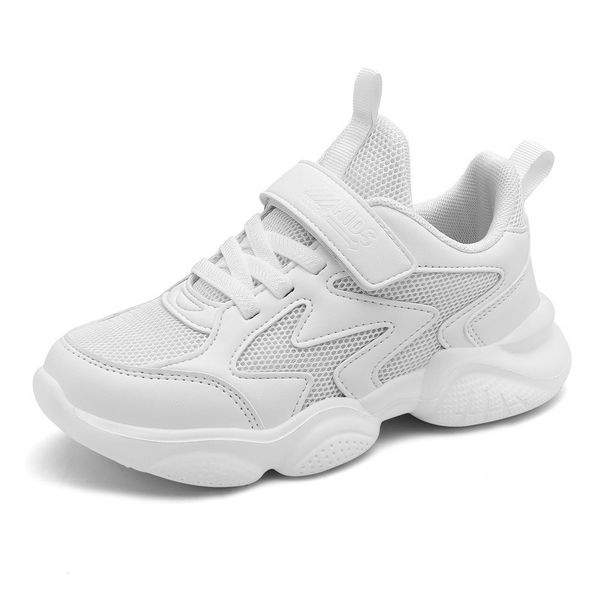 Kid's White Athletic Sneakers for Boys &amp; Girls - Lightweight Breathable