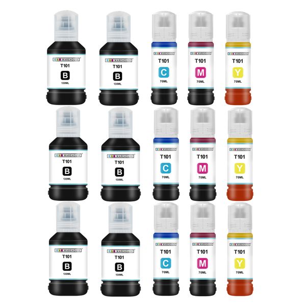 INKWAREHOUSE EPSON 101 /T101 Compatible inks Multipack X 3 + 3 X 101 BLACK