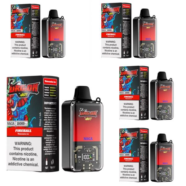 Nasty Dragon 18000 Puffs Disposable Vape - Watermelon Ice (Pack of 5)