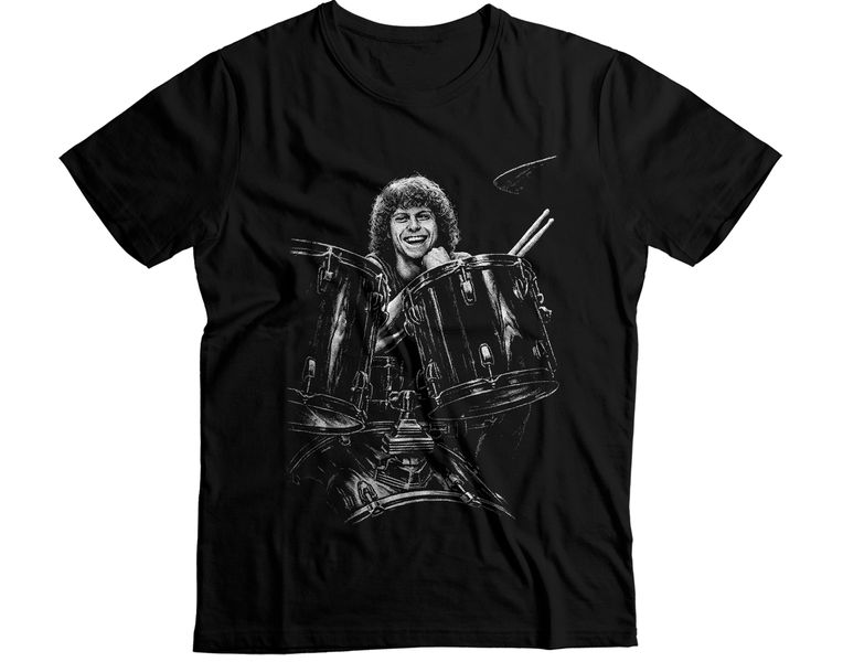 Chris Slade AC DC Drummer High Energy Graphic T-Shirt
