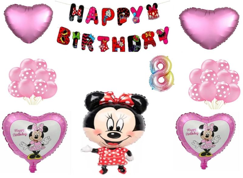 Minnie Mouse Birthday Decoration for 8 Year