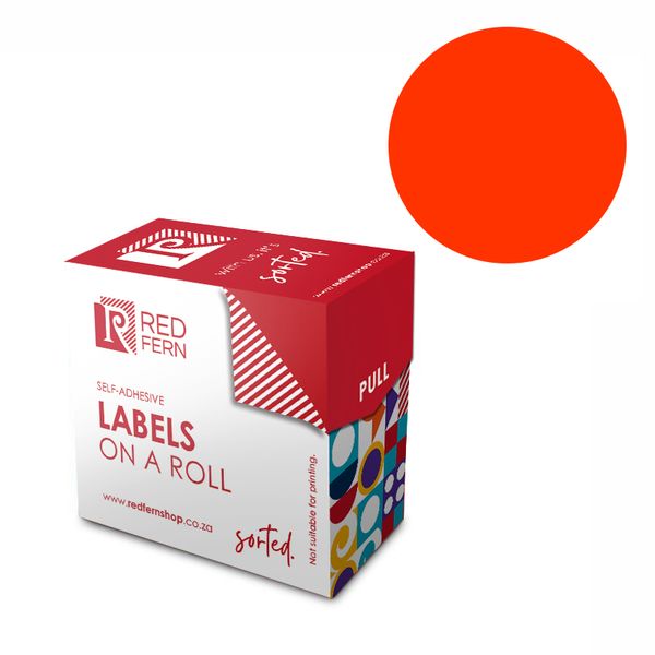 Redfern C25 Colour Code Labels - Fluorescent Red 10's