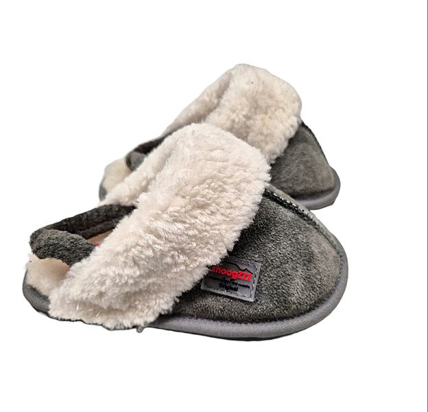 Snoogzzz Paash and Becks Kids Mule Slippers - Grey Suede