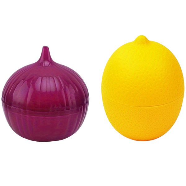Set of Lemon and Onion Food Savers Plastic Storage Containers