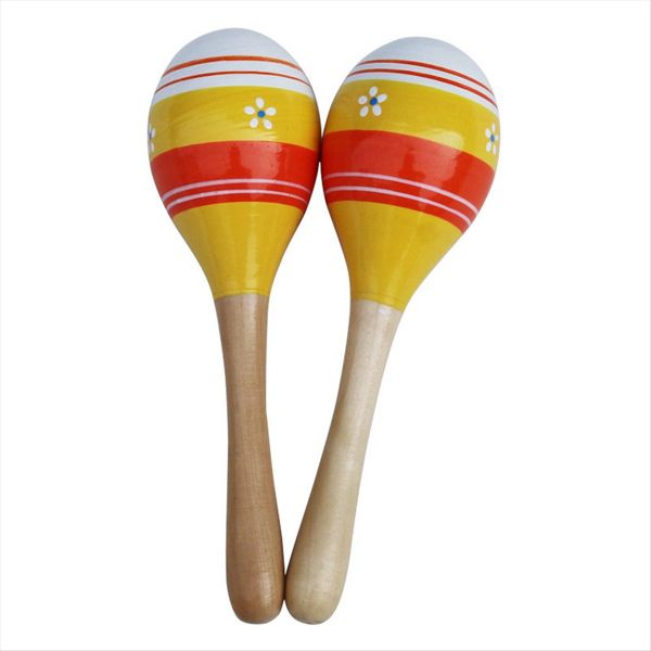 Maracas Hand Percussion Rattles For Kids Adults Set Of 2 Yellow
