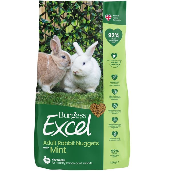 Burgess Excel Rabbit Nuggets with Mint 1.5kg