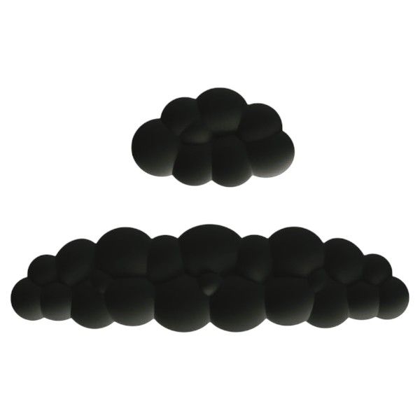 2 Piece - Aesthetic Non-Slip Cloud-Shaped Design Wrist Rest Pads - Black