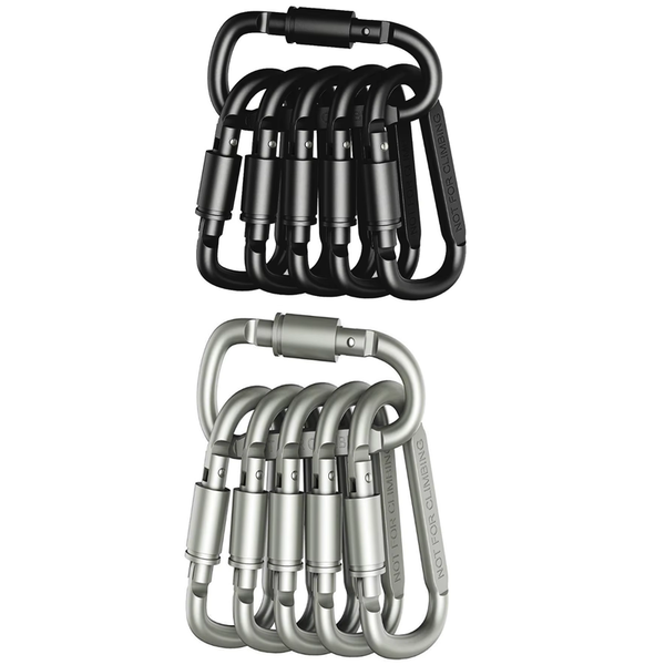 12 Pieces Heavy Duty Carabiner Clips D-Ring Clips For Outdoor Use