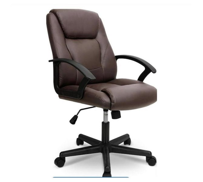SMTE Ergonomic PU Leather, Modern Executive Office Chair - Brown