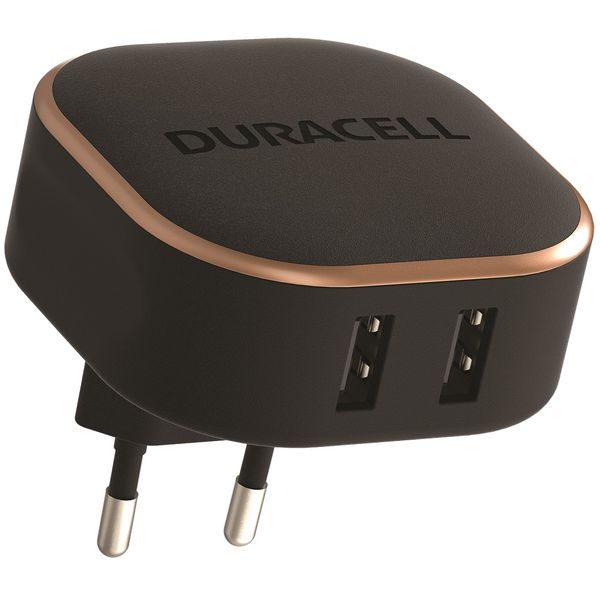 Duracell 3.4A Dual USB Wall Charger - Black