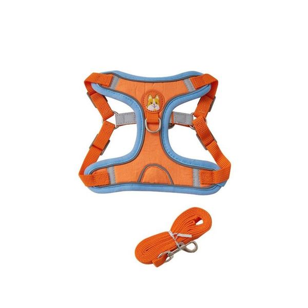 No Pull Dog Harness With Leash - Orange - Extra Small